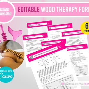 Wood Therapy Forms, Maderoterapia, Wood Therapy Pdf,  Editable Intake Body Contouring, Intake, BBL, Consent Forms, Body Sculpting, Educator
