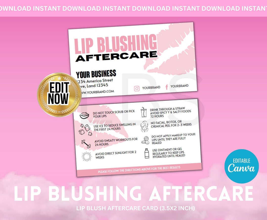 PMU Lip Blush Aftercare Lip Blush Ombre Lips Lip Etsy