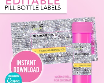 Etichetta per ciglia per bottiglia di pillola modificabile fai-da-te, etichetta per bottiglia di prescrizione, etichette adesive per ciglia