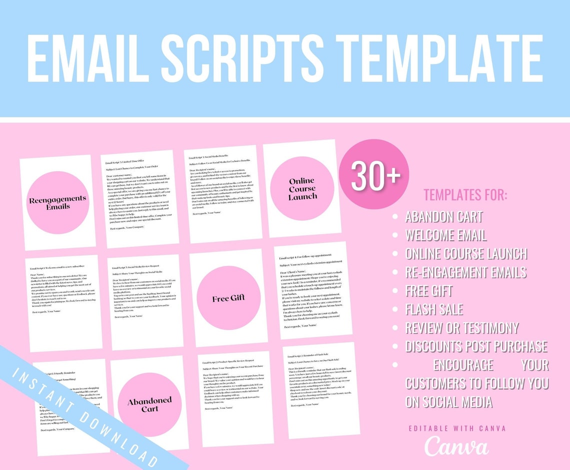 Email Sequence Script Templates, Email Campaign, Marketing Template ...