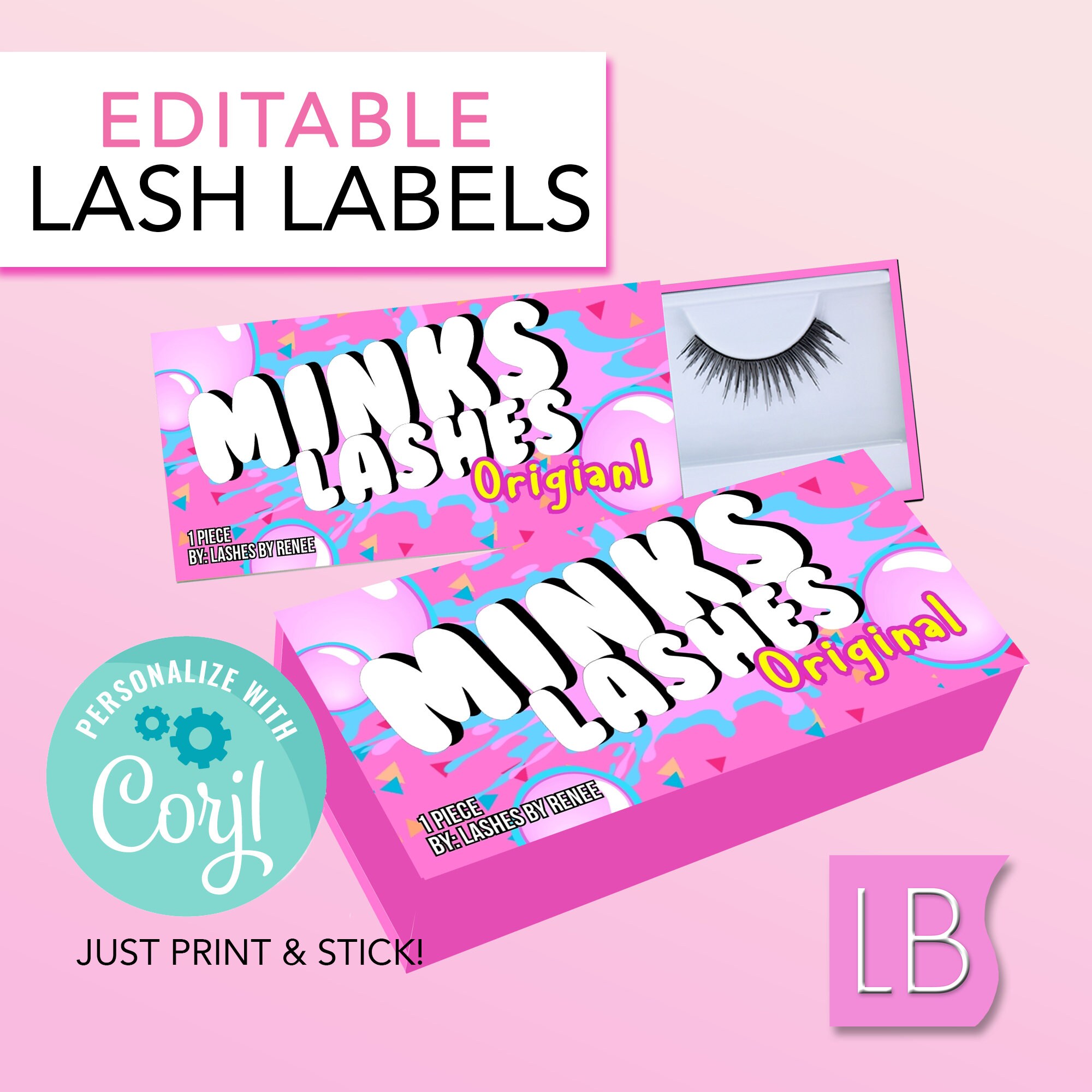 DIY Lash Label Bubble Yum Candy Label Printable Lash Labels Etsy