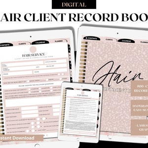 2024 Digitaal klantrecordboek, klantrecordboek, Hair Tech Planner, Hair Business Forms, Beauty, Client Journal, Afspraakplanner