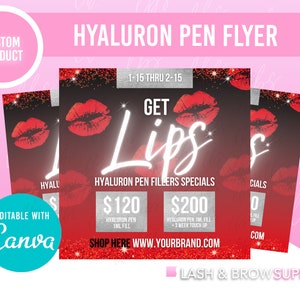 Hyaluron Pen Flyer, Needless Lip Filler, Technician Forms, Instant Download, Printable PDF