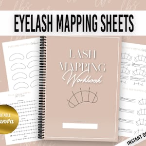 Feuilles d'exercices modifiables pour la cartographie des cils, feuilles de cartographie, stylisme de cils, cartes des cils, extensions de cils, exercice d'éventail de cils, lash tutor