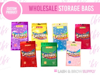 Eyelash Storage Bags for Mink Eyelash Line, Eyelash laser zip bags, Custom Lash Line - Skittles Candy Bags