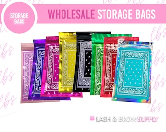 Eyelash Storage Bags for Mink Eyelash Line, Eyelash laser zip bags, Custom Lash Line - Bandanna Bags