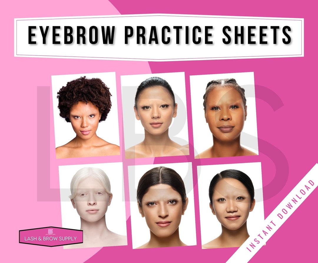 Eyebrow Practice Sheets, Brow Mapping, Microblading Practice