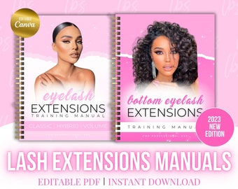 Lash Manual, Editable Training Manual, Bottom Lashes, Canva, Classic, Volume, Hybrid, Lash Extensions eBook, tutor, Bottom Eyelash Extension