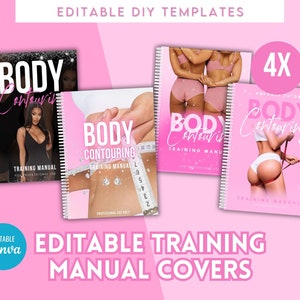 Editable Body sculpting Manual Cover, Body Shaping Training Covers, Manual Covers, Ebook Cover, Training Manual Front Covers,  Edit in Canva