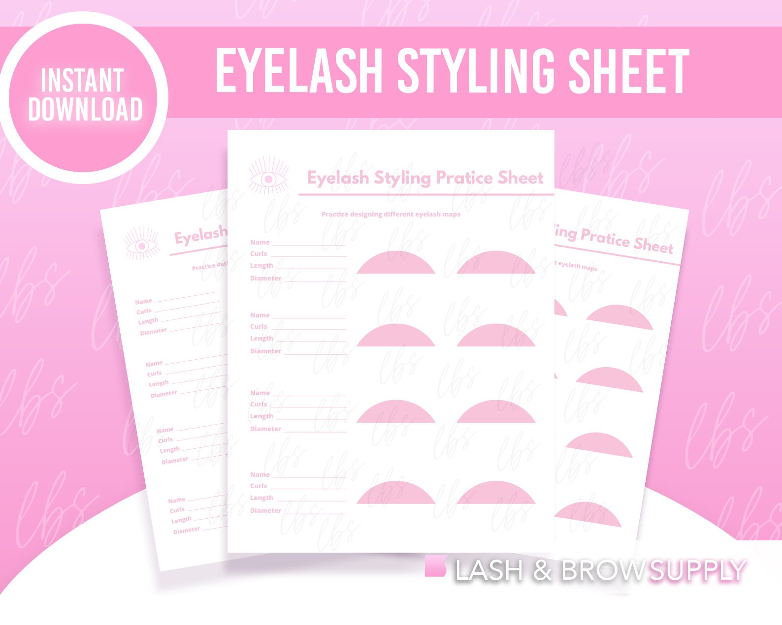 Eyelash Styling Sheet Guides Printable Lash Styling Sheets - Etsy