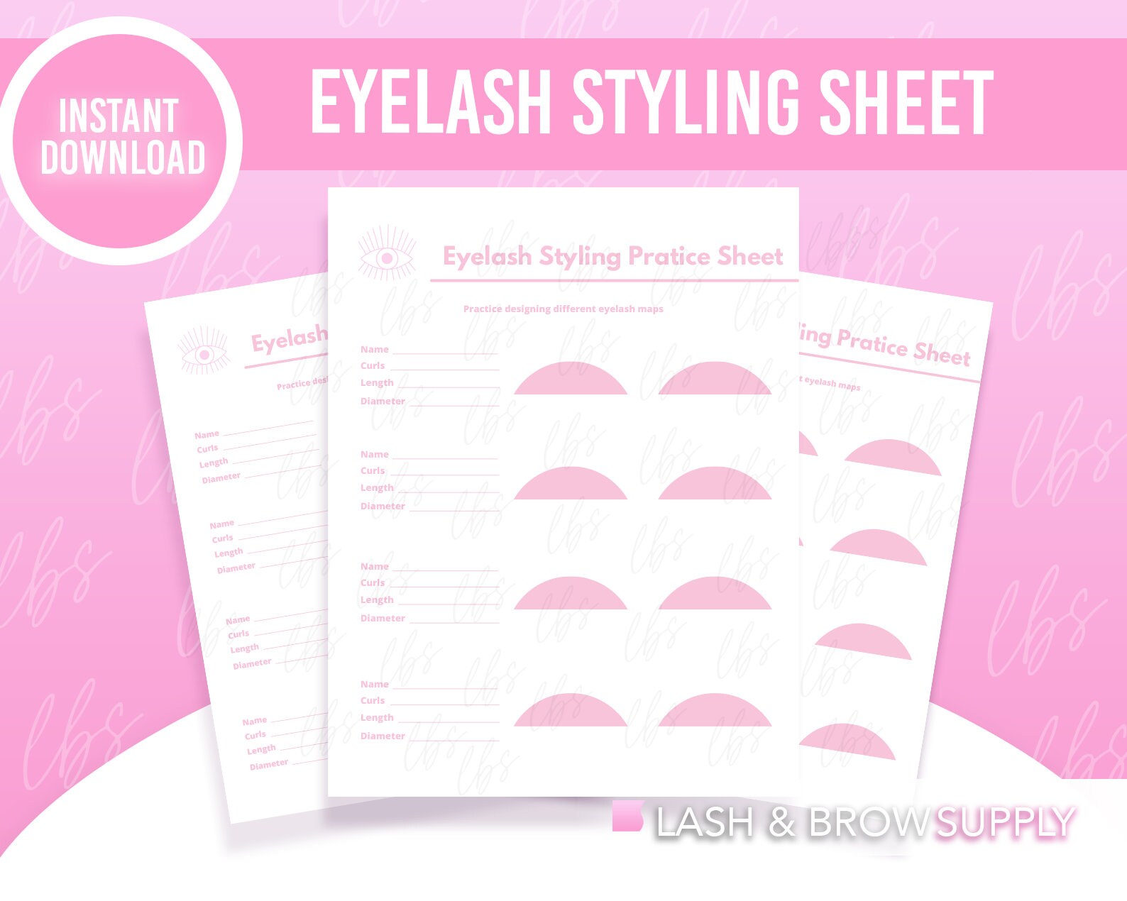 Eyelash Styling Sheet Guides Printable Lash Styling Sheets Etsy Australia