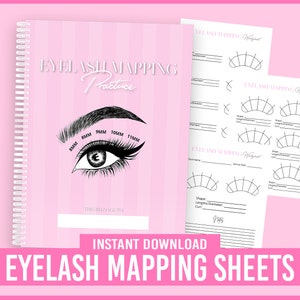 Lash Map Practice Sheets, Eyelash mapping sheets, Eyelash Styling, Lash Maps, Extensions de cils, Lash Fan Practice, Training for lashes