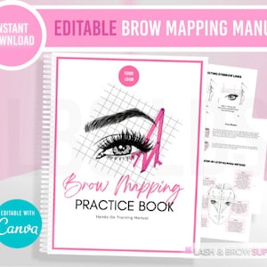 Editable Brow Mapping, Mapping Practice, Microblading Practice, PMU Training, PMU, Brow Practice Forms, Printable Forms, Microblading Forms