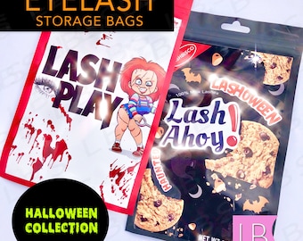 Eyelash Storage Bags for Mink Eyelash Line, Eyelash laser zip bags, Custom Lash Line - Halloween Bags