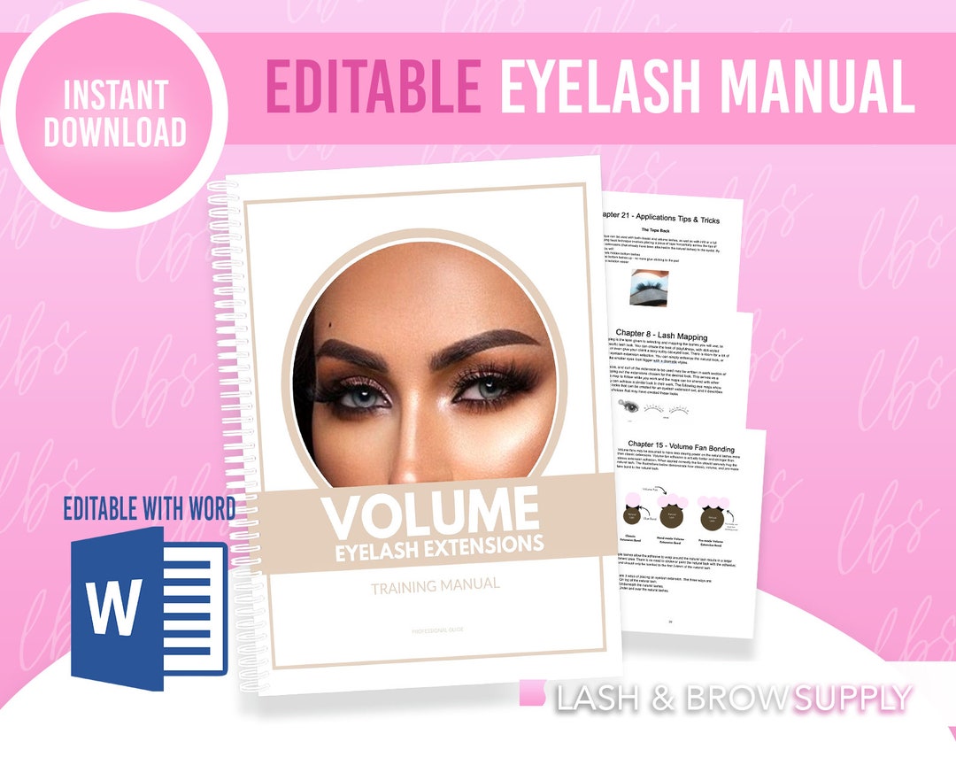 Editable Volume Eyelash Manual, Eyelash Training, Lash Class, Custom ...