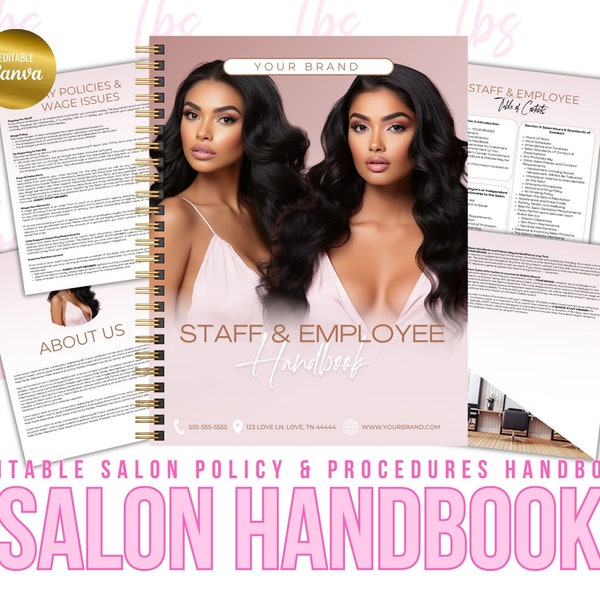 Salon Handbook, Staff Guide, Employee Handbook, Employees Guide, Salon Policies and Procedures, Rules, Regulations, Nail Salon, Hair Salon