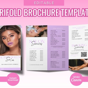 Szablon broszury Trifold, Ulotka salonu kosmetycznego, Cennik spa Tri-Fold Day, Cennik spa DIY, Projekt broszury do druku na temat masażu
