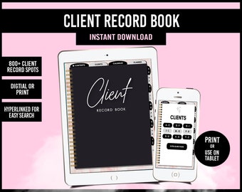 Digital record book, Client Record Book, Lash Business Forms, Beauty, Client Journal, Appointment Planner, lash client record card