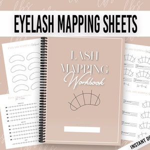Lash Map Übungsblätter, Wimpernzuordnung-Blätter, Wimpern-Styling, Lash Maps, Wimpernverlängerung, Lash Fan Übungsblatt, Training für Wimpern