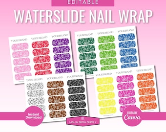 Waterslide Nail Decals, Nail design Templates, French Tip Nail Template, Custom nail decal stickers, Nail Artist, Manicure, Nail decals