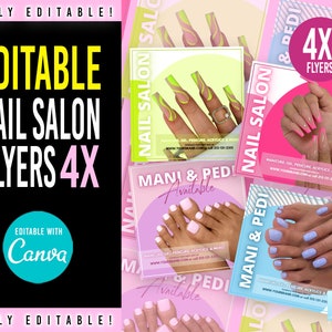 Nail Salon Flyers, Nail Flyer, Manicure Flyer, Flyer Template, Pedicure Flyer, Social Media Flyer, Appointments Available, Book Now Flyer