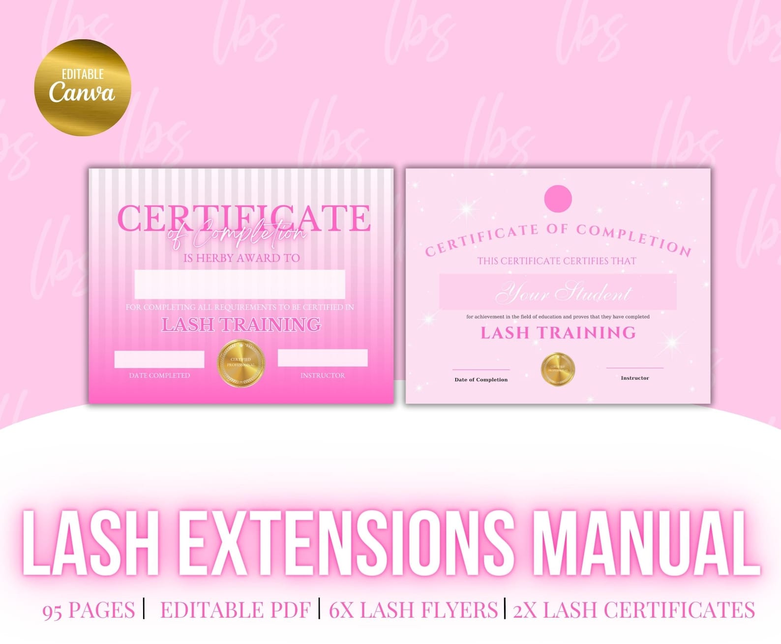 Lash Manual, Editable Training Manual Canva, Classic, Volume, Hybrid ...