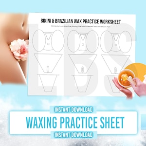 Wax practice sheet, Bikini waxing, Brazilian Wax, Waxing practice worksheet, waxing training sheet, Intimate Waxing, Hair Removal training