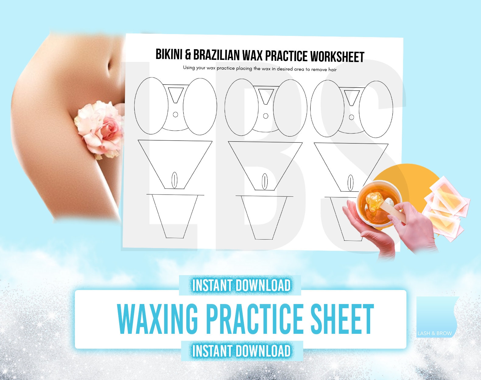 Wax Practice Sheet Bikini Waxing Brazilian Wax Waxing - Etsy