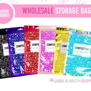 Eyelash Storage Bags for Mink Eyelash Line, Eyelash laser zip bags, Custom Lash Line - Composition Bags