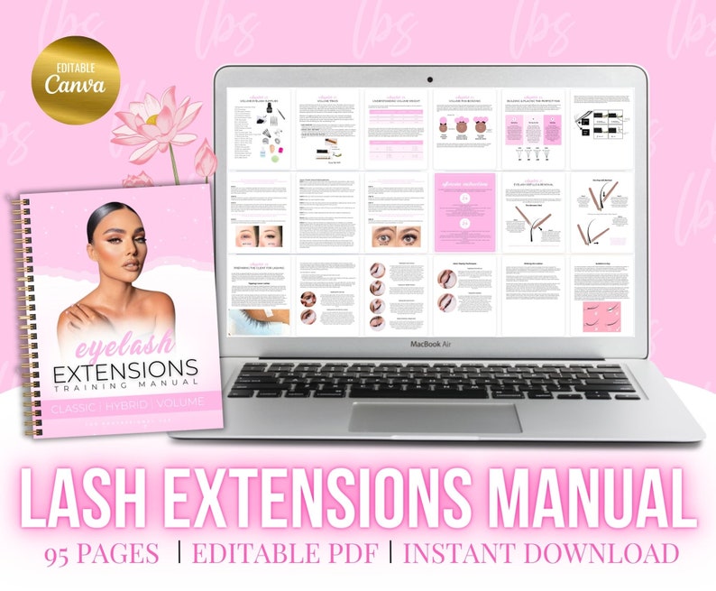 Lash Manual, Editable Training Manual Canva, Classic, Volume, Hybrid ...