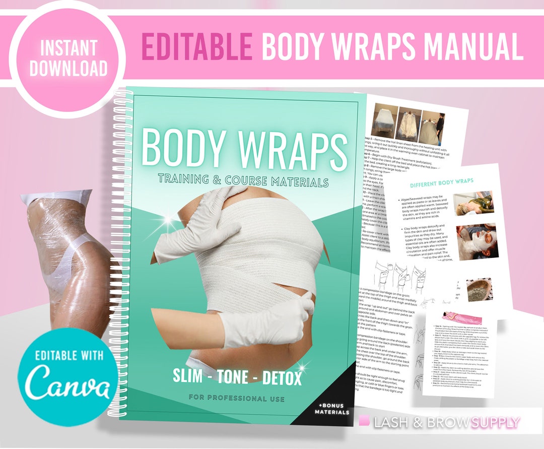 Body Wrap Manual, Body Wrap Training, Editable, Body Sculpting, Body