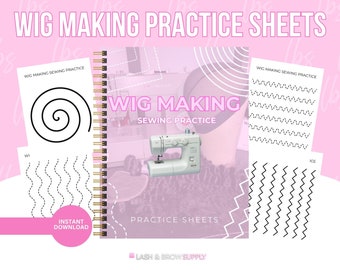 Wig Making Practice Sheets, zig zag pattern wig makers, wigmaker practice sheets, wig sewing template, wig sewing lines practice sheets