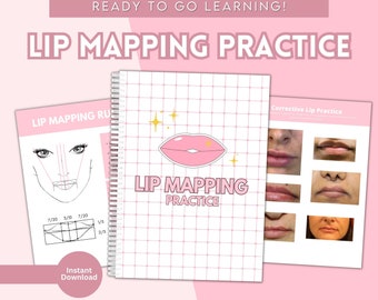 Mapeo de labios, práctica de rubor, mapeo de labios, entrenamiento de rubor de labios, práctica de tatuaje, mapeo de entrenamiento de labios, mapeo de labios con PMU