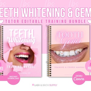 Tooth Gems Training Guide canva, Tooth Gems Manual, Teeth whitening CANVA EDITABLE Training Manual Template, Teeth whitening course,  Tutor