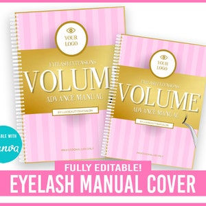 Eyelash manual cover, Editable Eyelash Extension Training Manual Cover, lash manual cover, Custom lash Cover, Eyelash Extension Manual cover