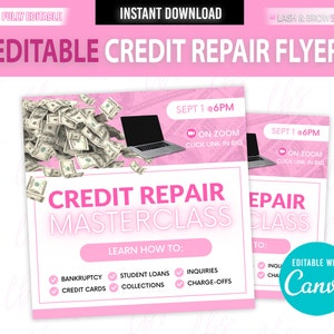 Credit repair flyer, Credit Restoration Services Flyer Template, Credit Repair Service Flyers, Fix Credit Score Repairer, Instagram Flyer