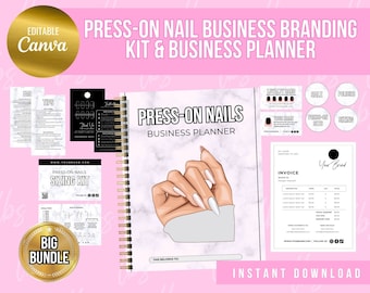 Press on Nail Business Plan & Branding Kit, Nail Thank You Cards, Instagram Highlights and Stories Package, Nail Tech Business Branding Kit