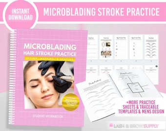 Microblading-stroke, Microblading-övning, PMU-träning, PMU, hårstroke-övning, hårstroke-övningsblad, Microblading-formulär