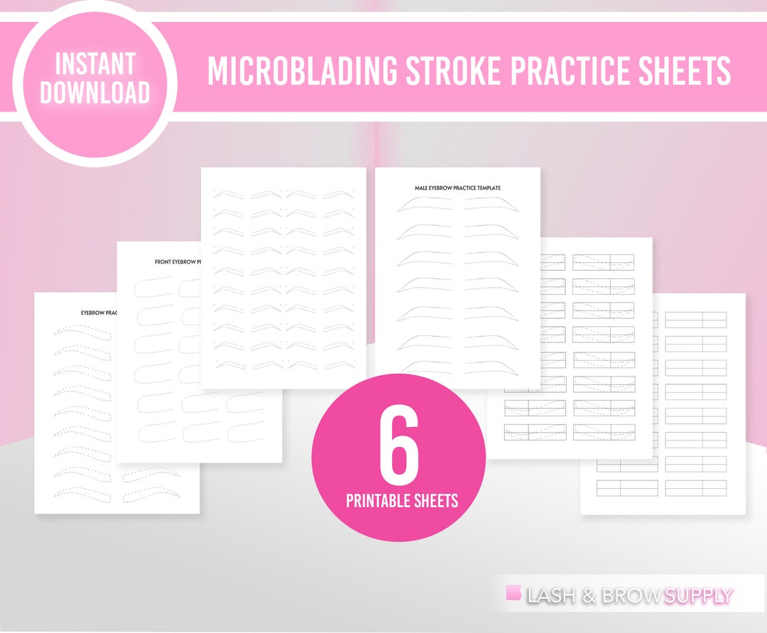 Microblading Practice Template.pdf Microblading Stroke, Microblading Practice, PMU Training, PMU, Hair ...