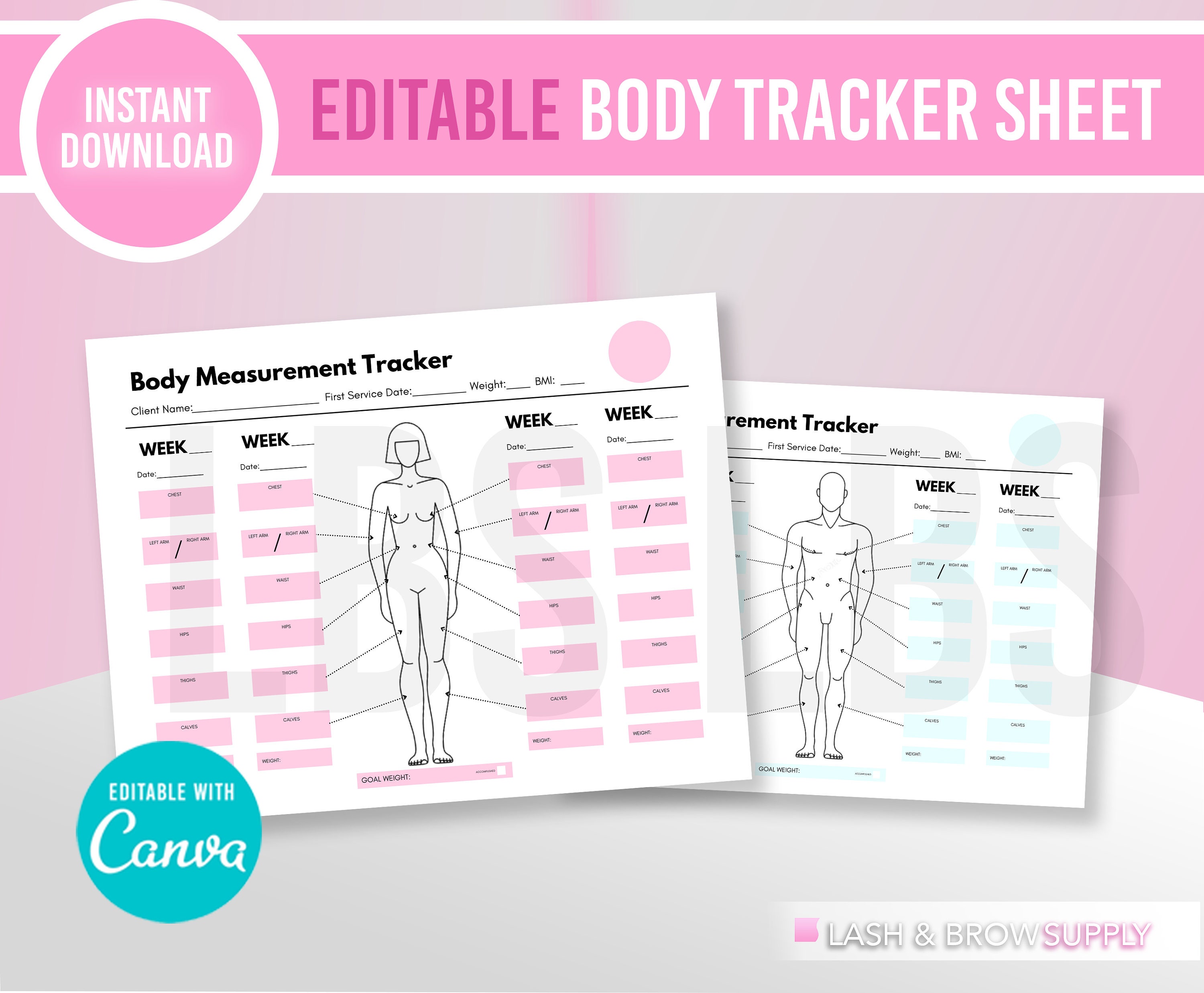 Body Tracker, Sculpting, Body Contouring, Body Measurement, Notebook ...