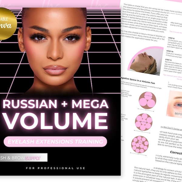 volume lash training manual, Training Manual for Volume lashes, Mega Volume Lash Training, Russian Lashes, Lash Manual,russian volume manual