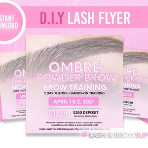 DIY Ombre Brow Class Flyer, Instant Download, Eyebrow flyer, Brow Tech, Customizable Flyer, social media flyer, eyebrow tech, ethesthican