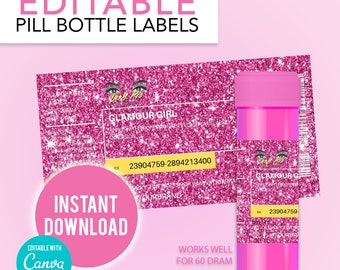 Etichetta per ciglia per bottiglia di pillola modificabile fai-da-te, etichetta per bottiglia di prescrizione, etichette adesive per ciglia