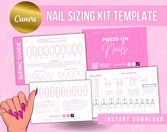 Press On Nail Sizing Kit, Press On Nails Chart Card, False Nails Sizing Kit Template, Press On Nail Templates, How To Apply press on Nails