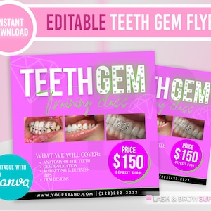 Tooth Gems flyer, Tooth jewelry flyer, Tooth jewelry application, Tooth Jewelry, Esthetician, Tooth gems aftercare