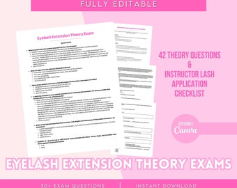 Eyelash Extensions Student Exam for Certification, Theory Exam, Lash Test, Training Student Training, lash exam, Lash Instructor, Educators