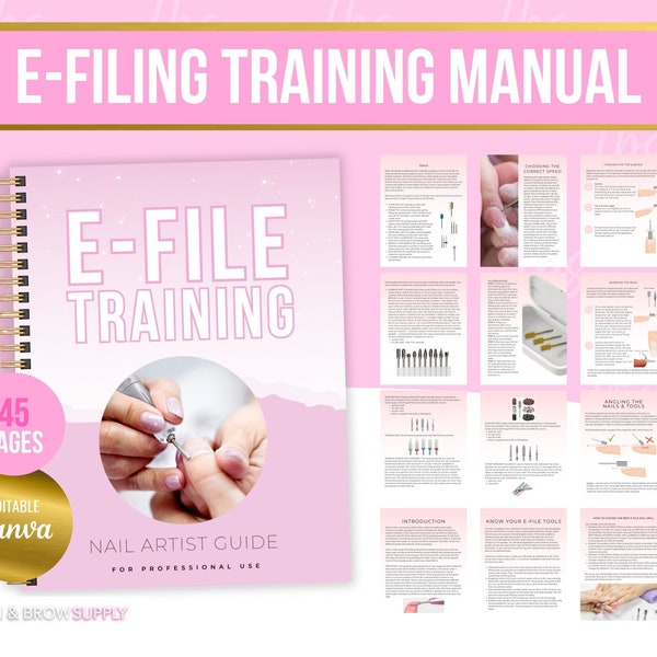 E File Training Manual, E-file Nail Guide, e filing nail course, E-File Techniques, E-File Bits, Nail Tech, e-file certification, manicure