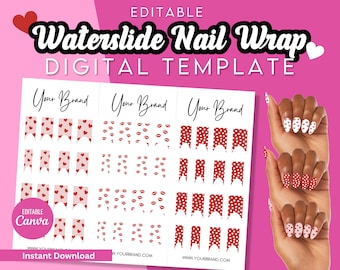 Waterslide Nail Decals, Nail design Templates, French Tip Nail Template, Custom nail sticker stickers, Nail Artist, Manucure, Nail stickers