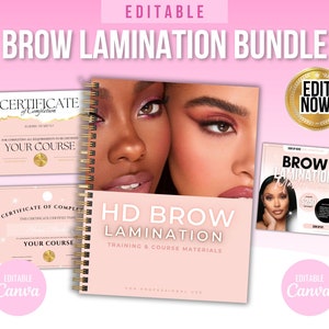 Editable EyeBrow Lamination, Training Manual, Laminated EyeBrows, brow Lamination, eyebrow fyler, brow certificate, Brow Treatments Ebook