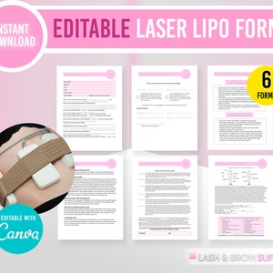Lipo Laser Forms, Editable Intake Body Contouring, Intake, Lipo Laser, lipolysis, Treatment,  BBL, Consent Forms, Body Sculpting